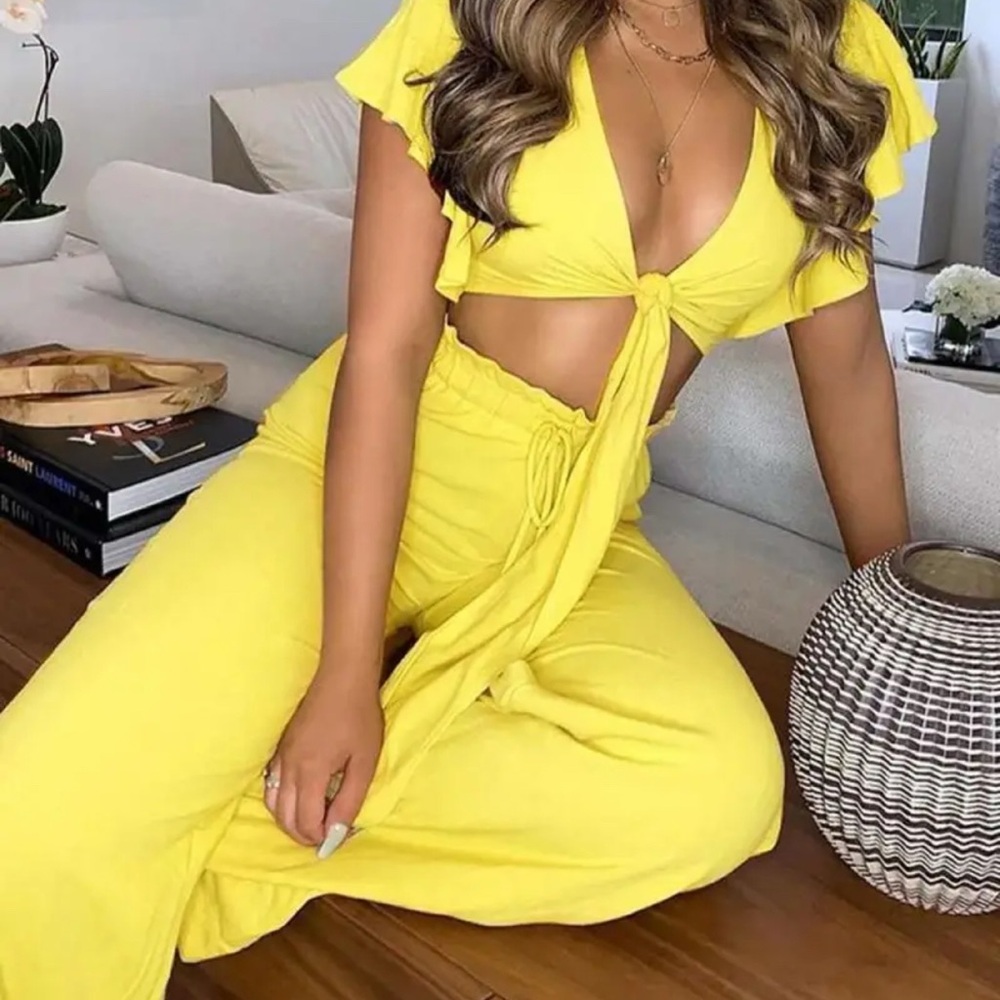 Vibrant Yellow Two-Piece Set - image 1